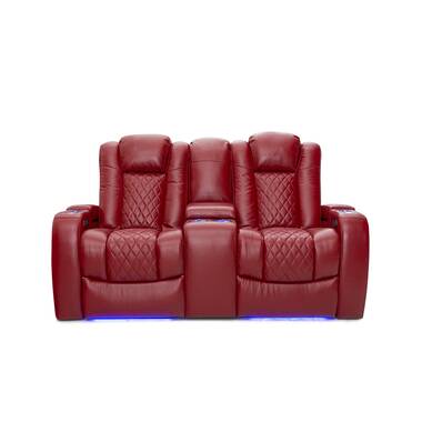 Leather deals theater loveseat